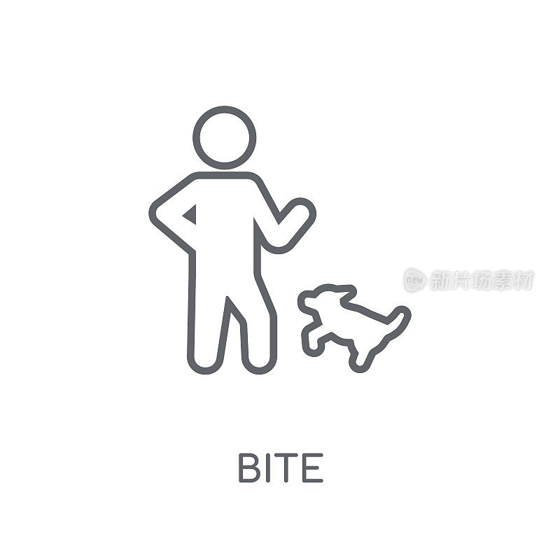 Bite linear icon. Modern outline Bite logo concept on white background from Insurance collection